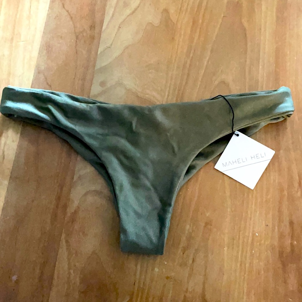 Maheli Heli olive shimmer bikini bottom NWT size M